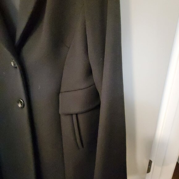 Cinzia Rocca Black Knee Length Virgin Wool Coat - SZ 16US/IT52 - Picture 4 of 6